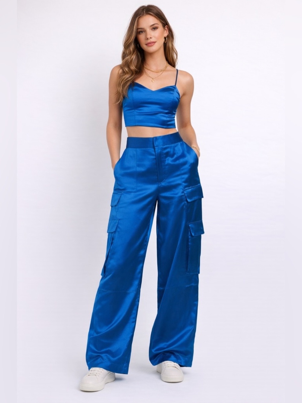 House of Harlow 1960 Satin 2-Piece Set – Size Medium - Picture 2 of 4